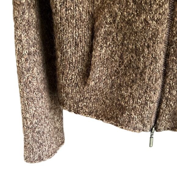Cambridge Dry Goods Alpaca Blend Hoody PXL Zip Cropped Knit Sweater Wool Petite - Picture 12 of 12